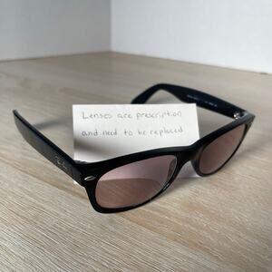 Ray-Ban RB2132 New Wayfarer 901 Sunglasses Black FRAME ONLY 52-18 Italy